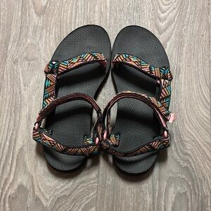 Teva Black and Pink Sandals Adjustable Outdoor Footwear
